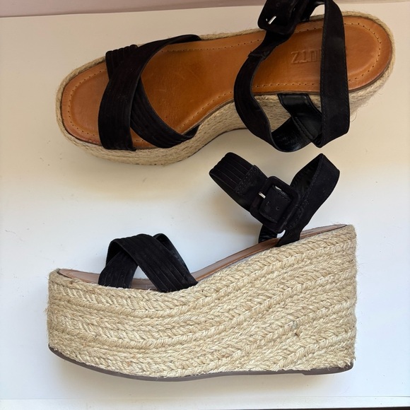 SCHUTZ Blisse Suede Wedge Sandals‎ Espadrilles Sz 11B - Picture 5 of 10